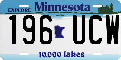 MN license plate 196UCW