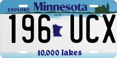 MN license plate 196UCX