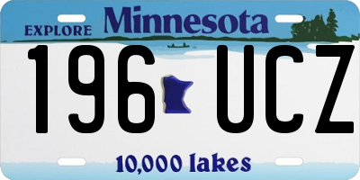 MN license plate 196UCZ