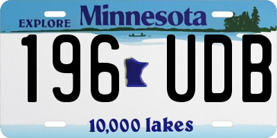 MN license plate 196UDB