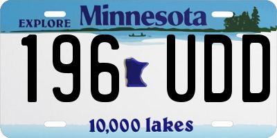MN license plate 196UDD
