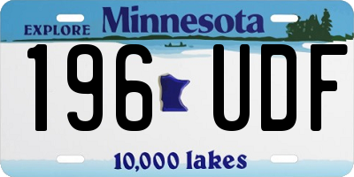 MN license plate 196UDF
