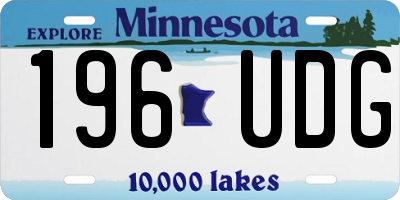 MN license plate 196UDG