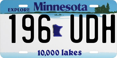 MN license plate 196UDH