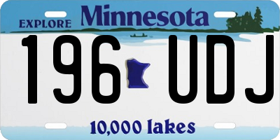 MN license plate 196UDJ