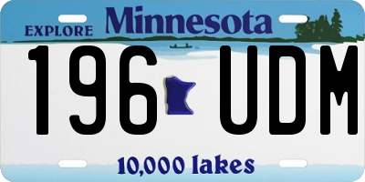 MN license plate 196UDM