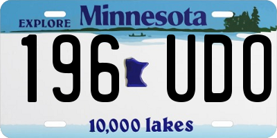 MN license plate 196UDO