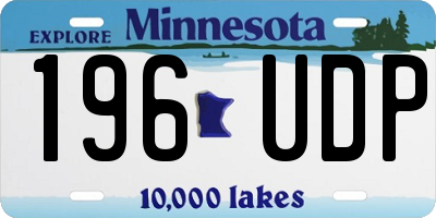 MN license plate 196UDP