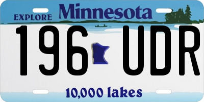 MN license plate 196UDR