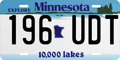 MN license plate 196UDT