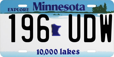 MN license plate 196UDW