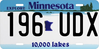 MN license plate 196UDX