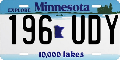 MN license plate 196UDY