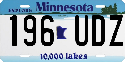 MN license plate 196UDZ