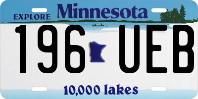 MN license plate 196UEB