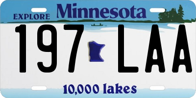 MN license plate 197LAA