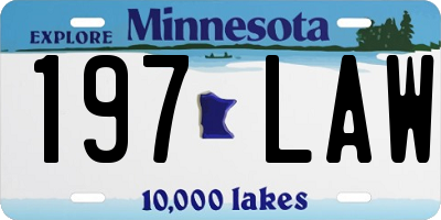 MN license plate 197LAW