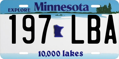 MN license plate 197LBA
