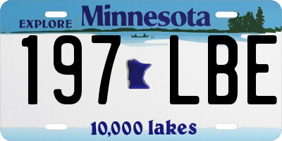 MN license plate 197LBE