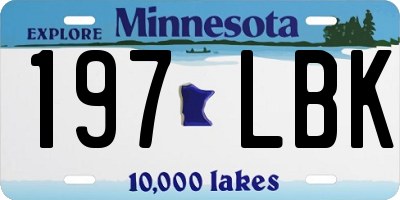 MN license plate 197LBK