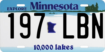 MN license plate 197LBN