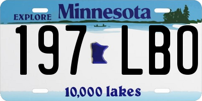 MN license plate 197LBO