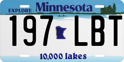 MN license plate 197LBT