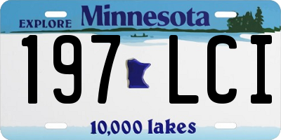 MN license plate 197LCI