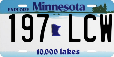 MN license plate 197LCW