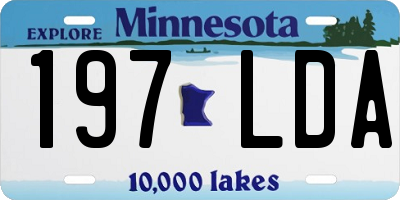 MN license plate 197LDA