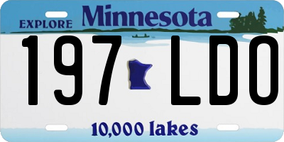 MN license plate 197LDO