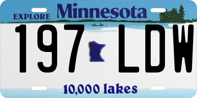 MN license plate 197LDW