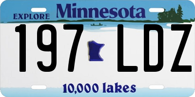 MN license plate 197LDZ
