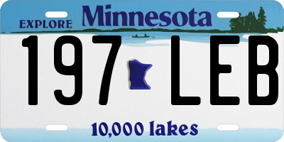 MN license plate 197LEB