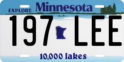 MN license plate 197LEE