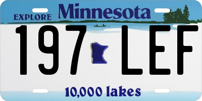 MN license plate 197LEF