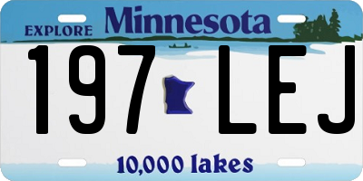 MN license plate 197LEJ