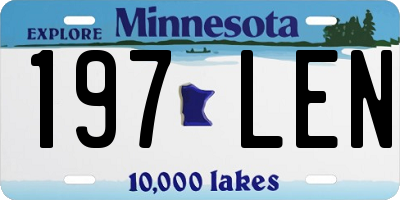 MN license plate 197LEN