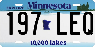 MN license plate 197LEQ