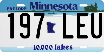 MN license plate 197LEU