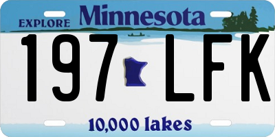 MN license plate 197LFK