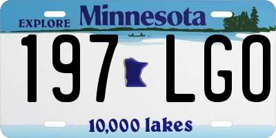 MN license plate 197LGO
