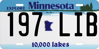 MN license plate 197LIB