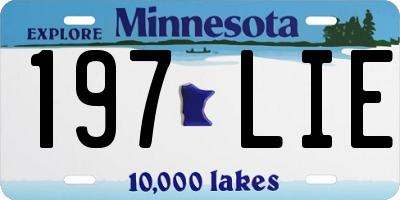 MN license plate 197LIE