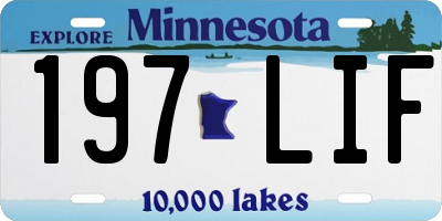 MN license plate 197LIF