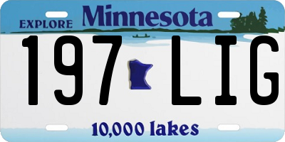 MN license plate 197LIG