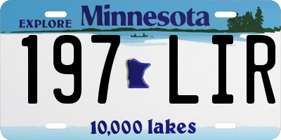 MN license plate 197LIR