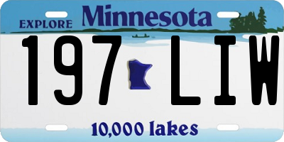 MN license plate 197LIW