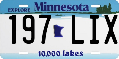 MN license plate 197LIX