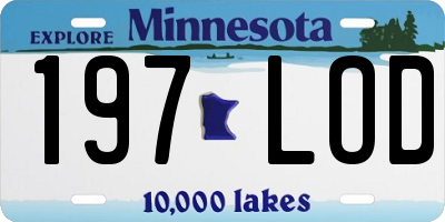 MN license plate 197LOD